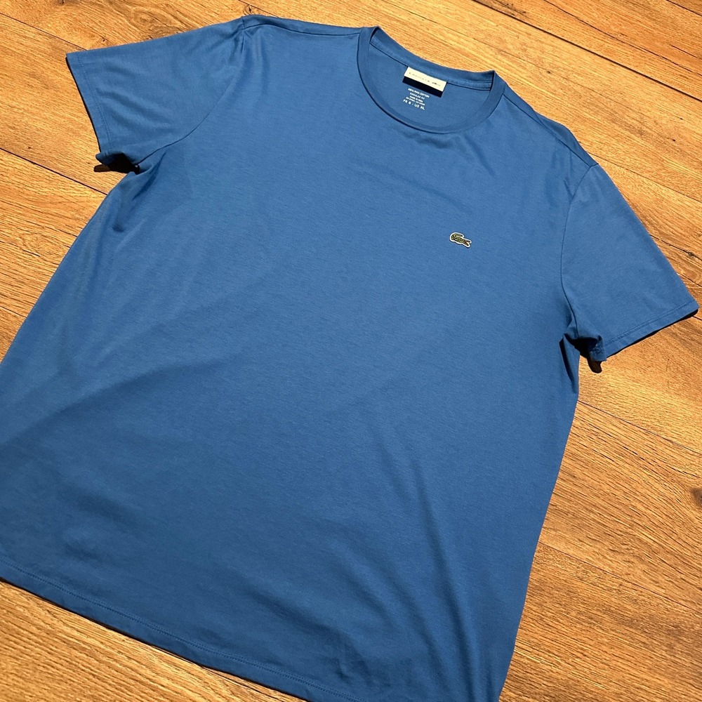 Lacoste Blue Pima Cotton Crew Neck T-Shirt Mens XL